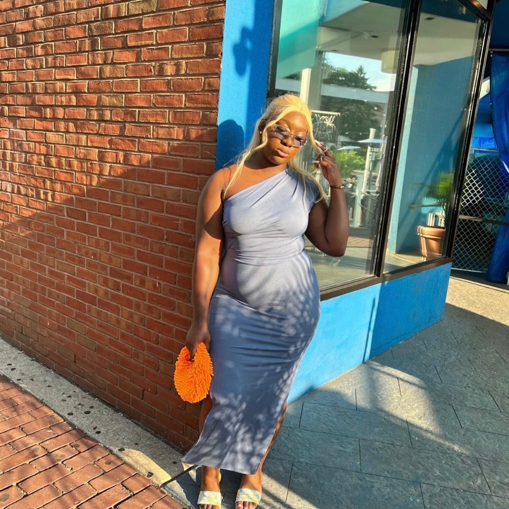 One shoulder maxi dress
